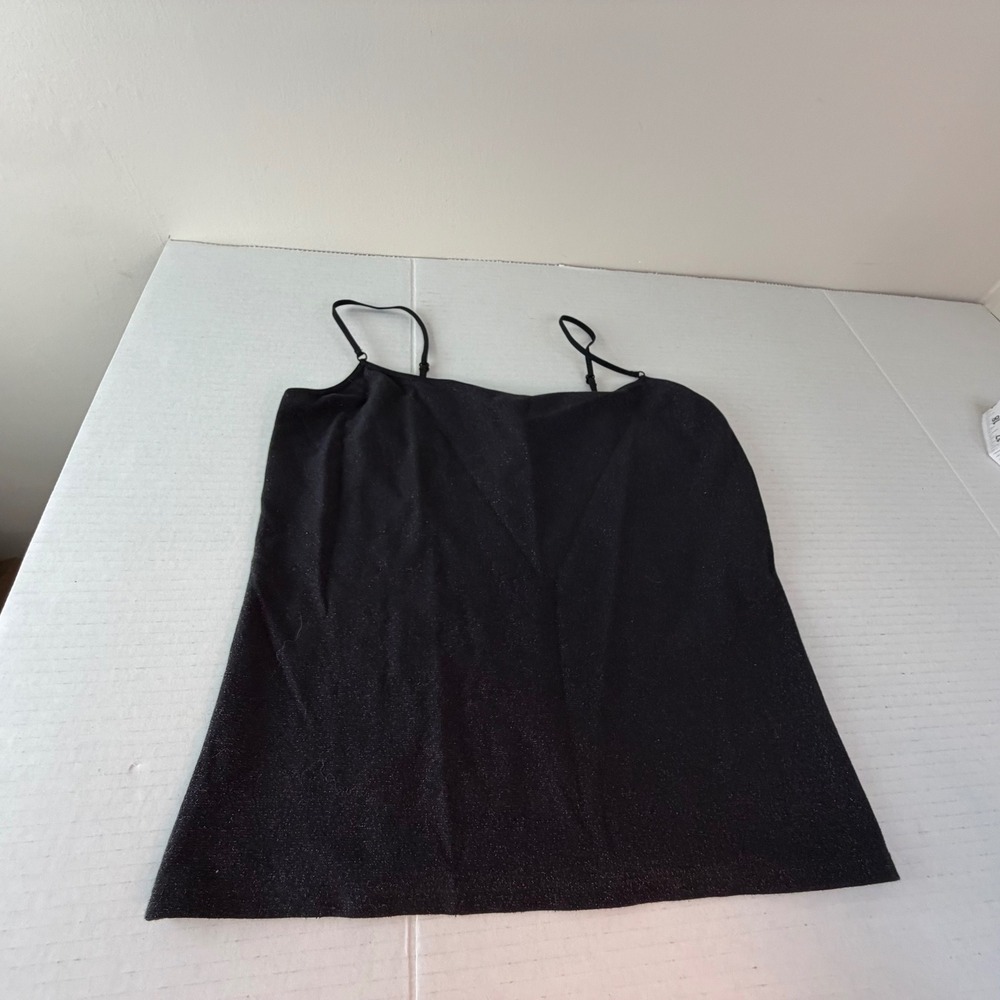 Victoria's Secret Black & Pink Sparkles Cami Size Small Knit Sporty Casual Goth